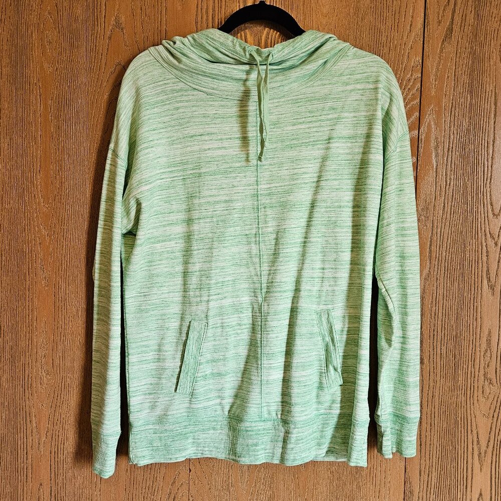 Women's Xersion green long sleeve top with cowl neck. Size M.